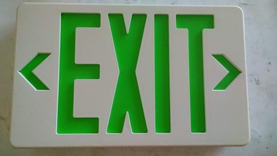 VEGW - PHILIPS - White Exit Sign - Green letters