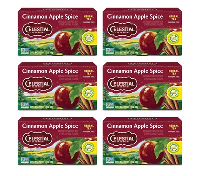 Celestial Seasonings Cinnamon Apple Spice Herbal Tea 6 Pack of 20 Bags