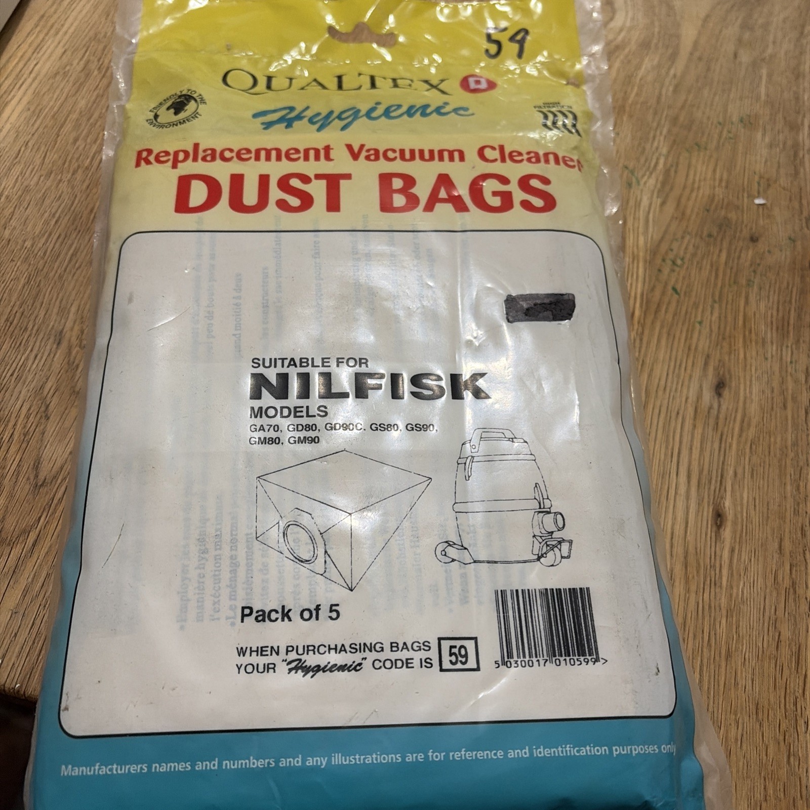 5x Nilfisk Replacement Vacuum Cleaner Dust Bag GA70 GS80 GS90 GM80 Qualtex F59