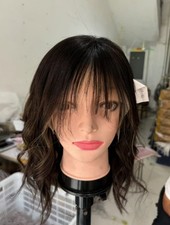 Highlight Blonde Brown Wave 13x4 Lace Front Human Hair Wig With Bangs