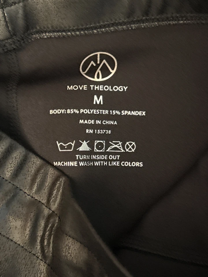 Леггинсы Move Theology из искусственной кожи размер M итальянский мафиозный фильм нуар - Изображение 3 из 4