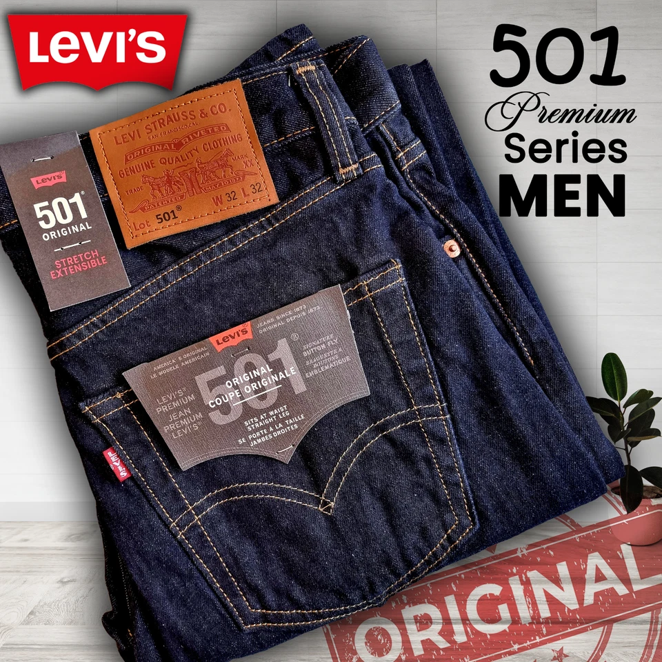 Jeans Levi's® 501 Original Calce Regular Para Hombre Azul Lavado Reino Unido Nuevos con Etiquetas