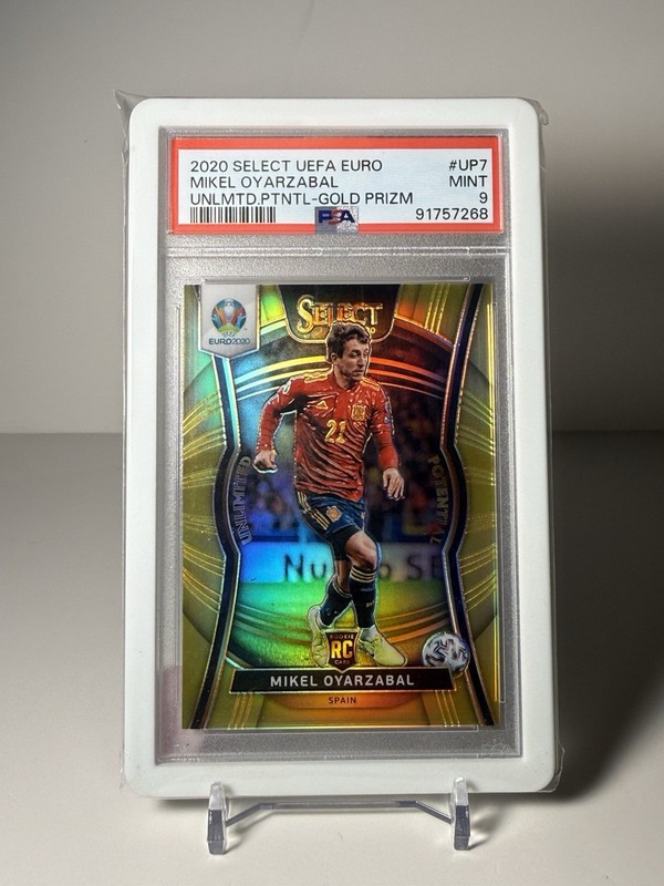 2020 Select UEFA Euro Unlimited Potential Mikel Oyarzabal 7/10 Gold Prizm PSA 9