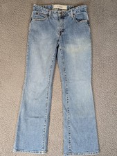 VINTAGE Gap Jeans Womens 6 Blue Ankle Flare Medium Wash Cotton Stretch Y2K Denim