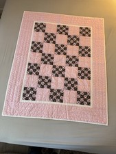 baby quilt 38x46  Pink: Brown Handmade