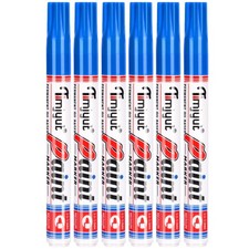 TIMJYUT 6 Count Blue Paint Pens,Permanent 1 Pack of 6 , blue