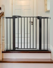 Babelio PressGuard Baby Gate for Stairs 30" Tall 26"-40" Wide Black