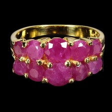 925 Sterling Silver Ring Round Ruby 5mm Natural Gemstone Jewelry Size 8