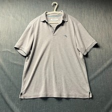 Tommy Bahama IslandZone Mens Polo Shirt Size M Gray Short Sleeve MoistureWicking