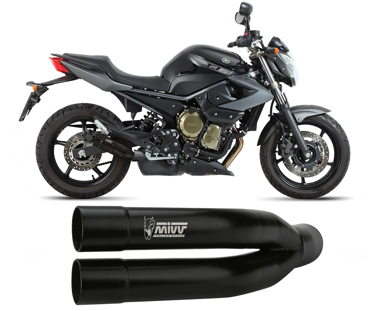 Mivv Exhaust Muffler Double Gun Black Inox Yamaha Xj6 Xj6 Diversion 2009 2016