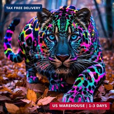 5D Leopard Diamond Art Kits for Adults, DIY Animals Diamond Painting Kits for Be