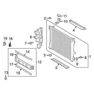 For Toyota RAV4 19-22 Toyota Front Radiator Support Air Deflector Actuator