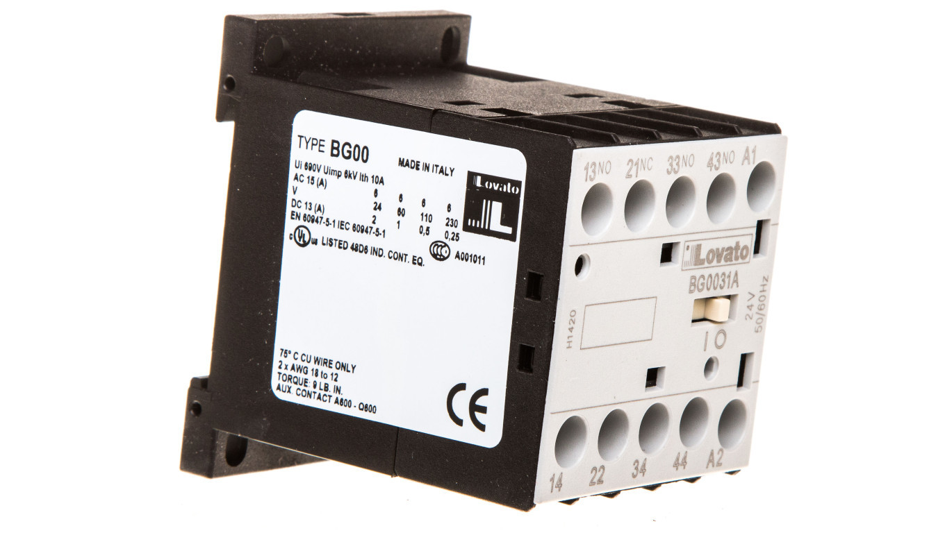 Auxiliary contactor 10A AC1, contacts 3Z 1R, coil 24VAC 50/60Hz 11BG0031A /T2UK