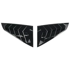 2X Gloss Black Add-On Rear Side Window Louver Scoop Cover For Ford Mustang 2024+