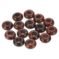 15 Pcs Natural Large Hole Gemstone Beads for DIY Jewelry Craft, Copper