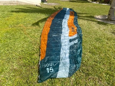 Flysurfer Soul v2 - Size 15m - Color Dove/Teal/Amber - Kite Only - BARELY USED