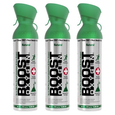 Boost Oxygen Large Natural 10 Liter Respiratory Support Health Canister, 3 Pack