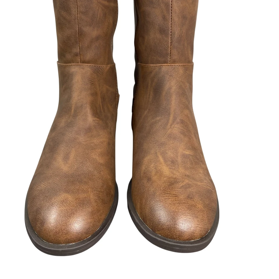 Steve Madden Women's Roscoe Boots Size 8.5 Brown Faux Leather Riding Knee High - Image 3 of 4