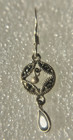 Earrings Silver Marcasite Petite Dangle Vintage tear drop wire — photo 1