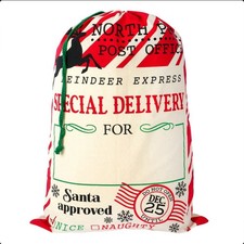Large Merry Christmas Santa Sack  22" x 32" Reusable Christmas Big Gift Bag