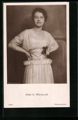 Postcard of actress Grete Weixler in a dress