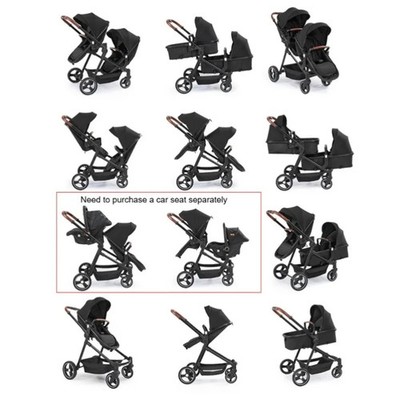 baby doll carriage Lissi 11" Twin Baby Dolls with Twin Jogger Stroller