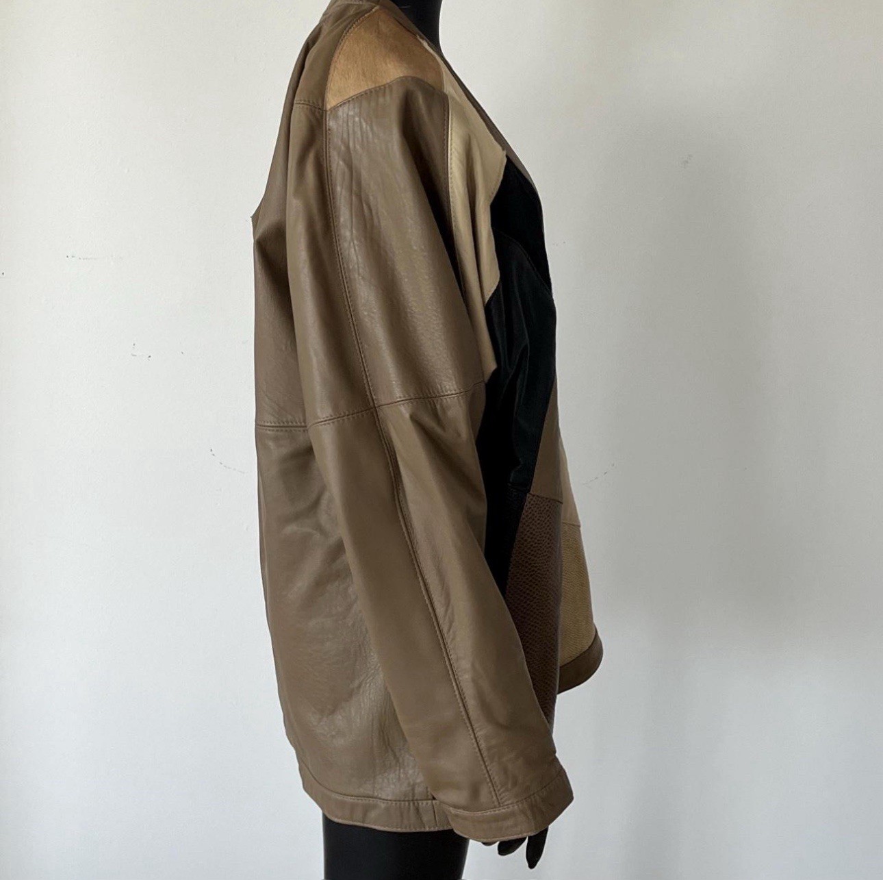 Vintage Leather Patchwork Jacket - image 2