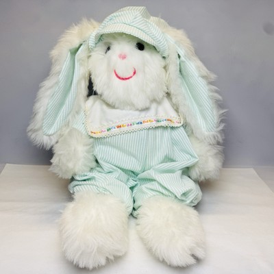 Ms Noah Easter Bunny Rabbit Plush Blue & White SOMEBUNNY Large  21'' USA Vintage