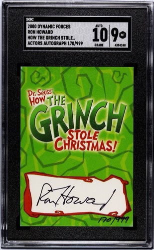 2000 Dynamic Forces Grinch Stole Christmas Ron Howard Autograph Card 170/999 SGC