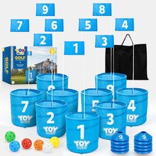 Golf Game Set, 9 Holes Backyard Golf Bucket Game for Adults Family Kids, with Ba