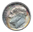 1956 Roosevelt Dime BU Original Colorful Mint Set Toning Silver 10c US Coin #3