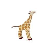 Holztiger Holzfigur Giraffe Klein, Fressend Holzspielzeug