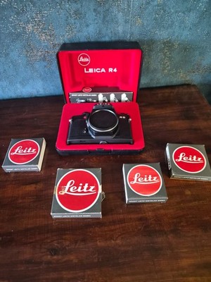 Leica R5 + Leica R4 OVP + Leitz Filter E55 UVa P-Cir Elpro 2 Set getestet TOP