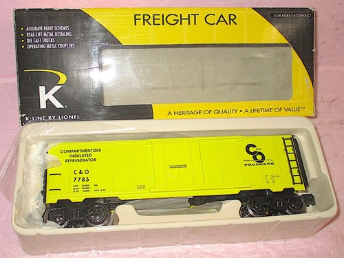 K-Line 6-21629 C&O Chesapeake & Ohio Progress Refrigerator Boxcar NEW IN BOX - Picture 2 of 4