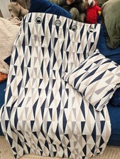 Pr Of Dunelm Thick Lined Curtains&cushion 66wx54drop