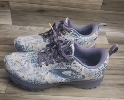Brooks Revel 5 Lace Up  Abstract Purple Blue  Sneaker Women size 9B No Insoles