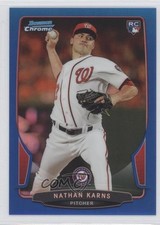 2013 Bowman Draft Chrome Blue Refractor 78/99 Nate Karns #3 0g4