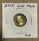 Photo of a 2015 Canadian Gold Maple Leaf 1/10 oz from an eBay listing that sold on May 26, 2026