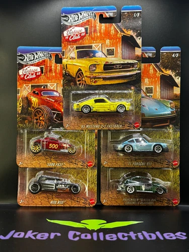 Hot Wheels Silver Series 2026 Vintage Club Vehicle Mix 1 Full Set of 5 HRT81-956