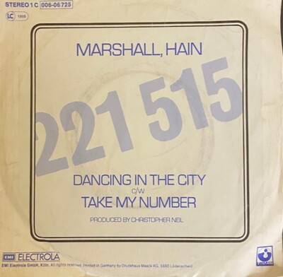 Marshall Hain, Dancing in the City, 7'', Single
