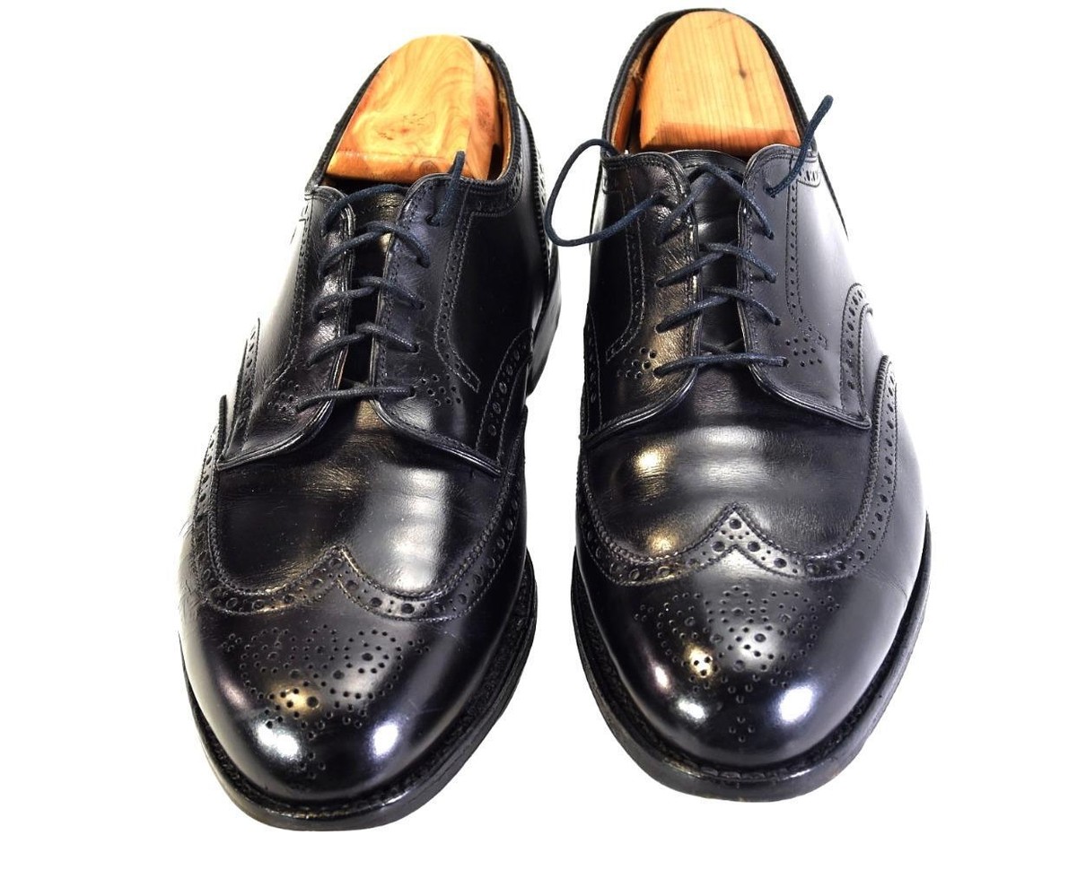 靴 Alden 967 Wingtip Calf 8 1/2 Alden - Men's Black Calfskin Wing Tip Blucher