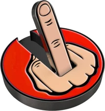 Middle Finger Golf Ball Marker with Magnetic Hat Clip Red