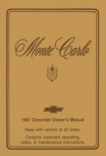 1987 Chevrolet Monte Carlo Owners Manual 1987 Chevrolet Monte Carlo Owners Manual