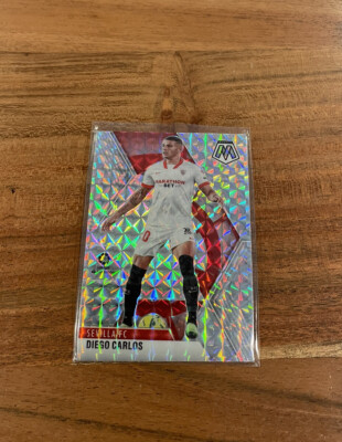 Diego Carlos 2020-21 Panini Mosaic La Liga Silver Mosaic Prizm NRMT+ Sevilla