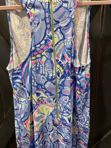 Lilly Pulitzer Carlotta Blue Peri Pinch Stretch Corded Lace Shift Dress Sz 6 NWT - Picture 12 of 13