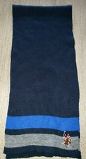 US POLO ASSN dark blue boys WINTER SCARF stripes PONY 40 inch long CUTE CLEAN  