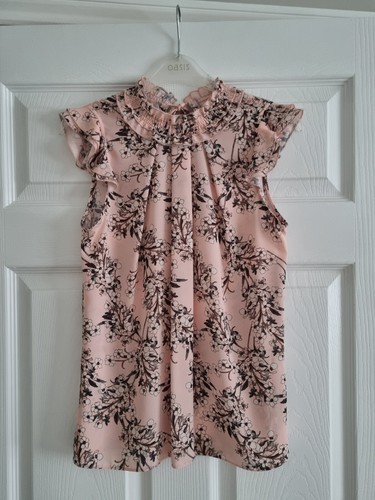 Miss Selfridge pale pink floral blouse, size 8, new, no tags. 