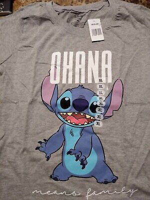 DISNEY LILO STITCH OHANA Significa Familia Gris & X Grande Lilo & Stitch Disney Camiseta para Mujer Aloha Hawaii Stitch
