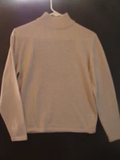 Women Girls Sweater Long Sleeves Mock Neck Mauve Lilas Covered Glitters  S
