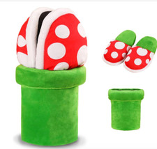 Super Mario Piranha Plant Room Slippers Pipe Plush Stand Nintendo